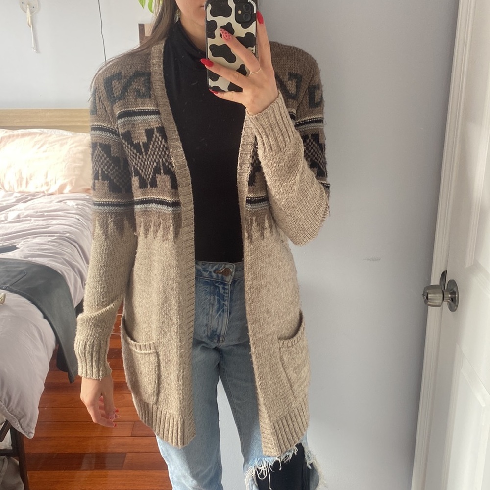 Wool knitted cardigan